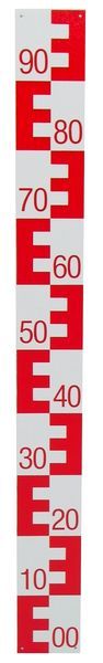 Pegellatte Hartschaum, rot, Teilung 00-90 unten beginnend, L=1m