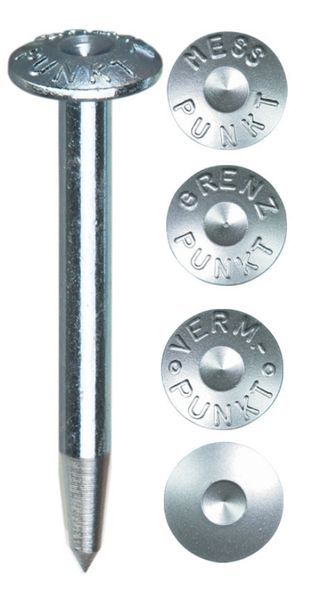 Vermarkungsbolzen Superkopf, 55 mm, "Mess-Punkt"